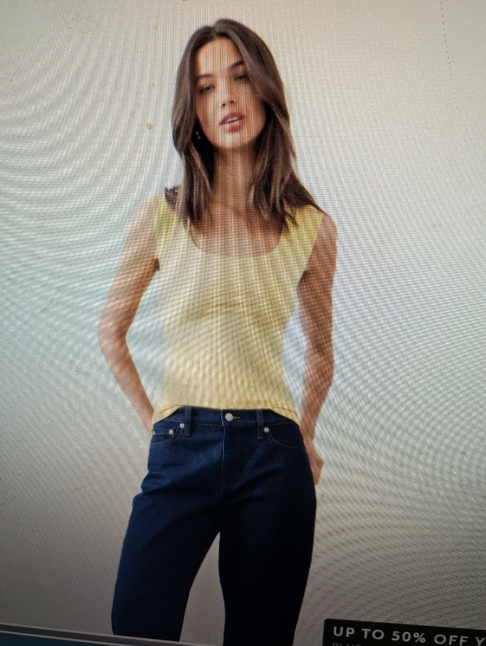 Banana Republic Factory Soft Stretch Scoop Neck Top, M, California Calm .